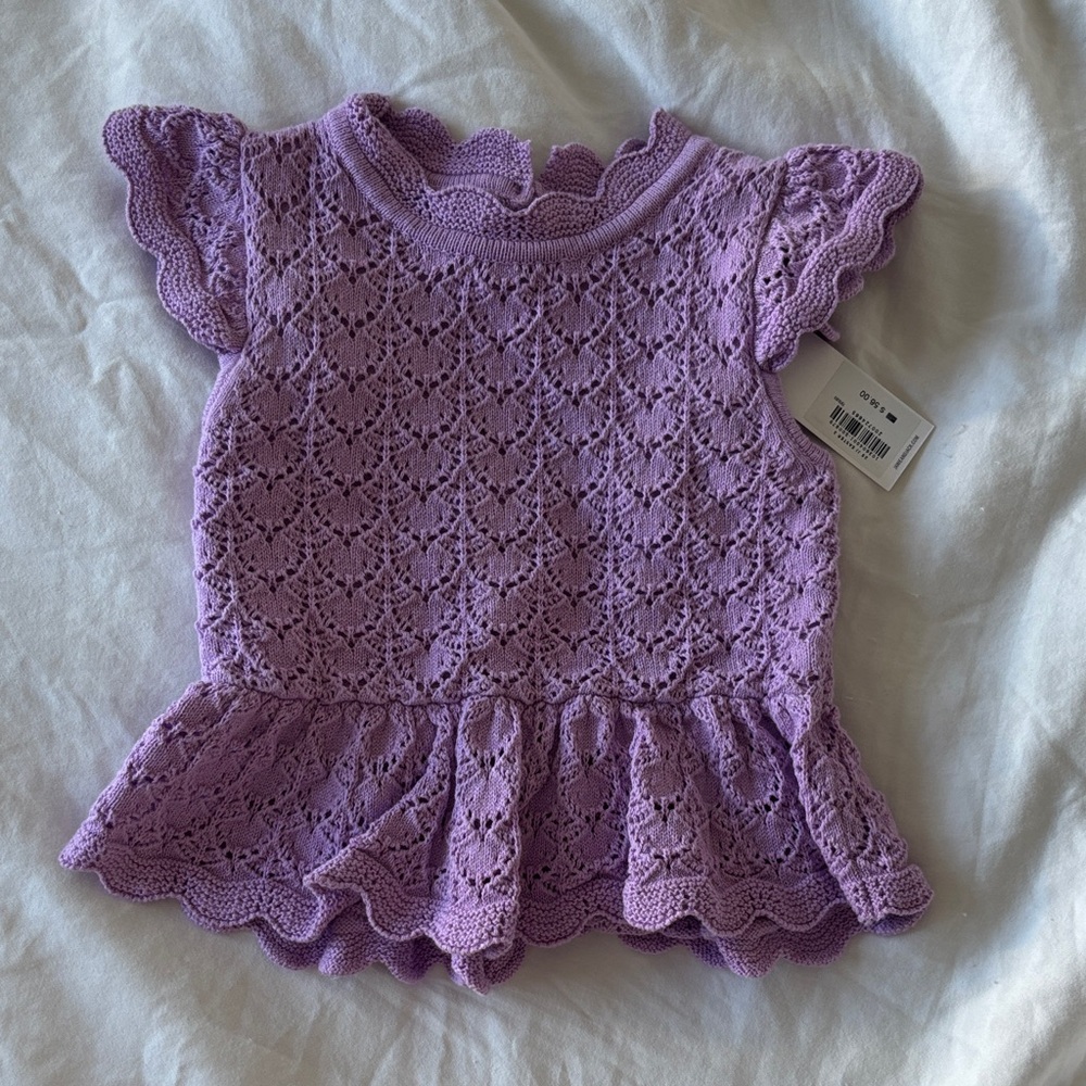 Janie and Jack Purple Lace Top
